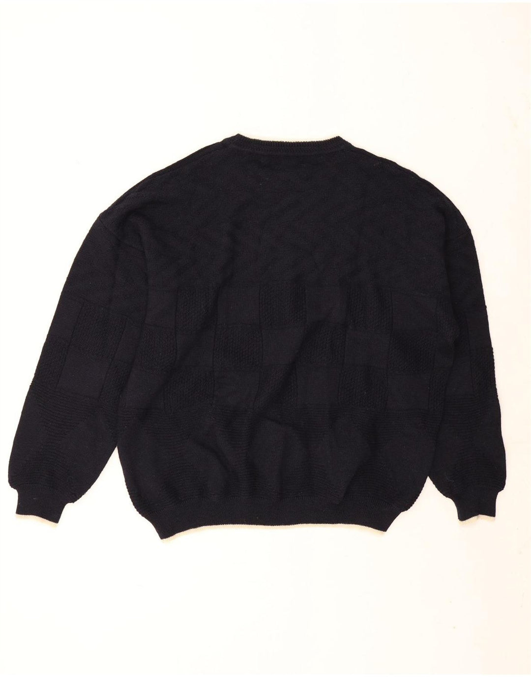 Cacharel Mens Crew Neck Jumper Sweater XL Navy Blue New Wool