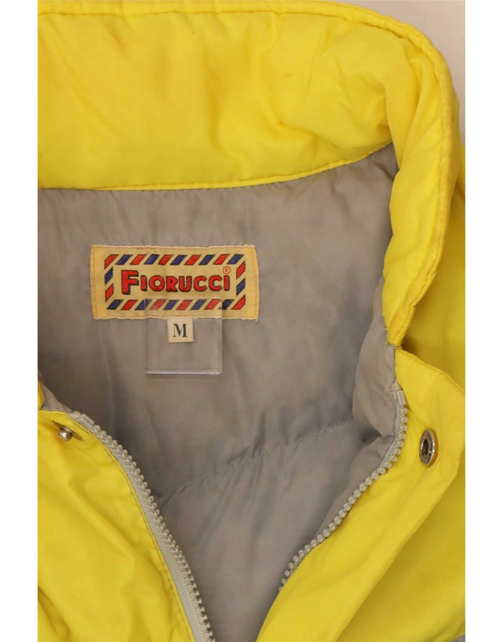 Fiorucci Mens Hooded Padded Jacket UK 38 Medium Grey Colourblock Nylon