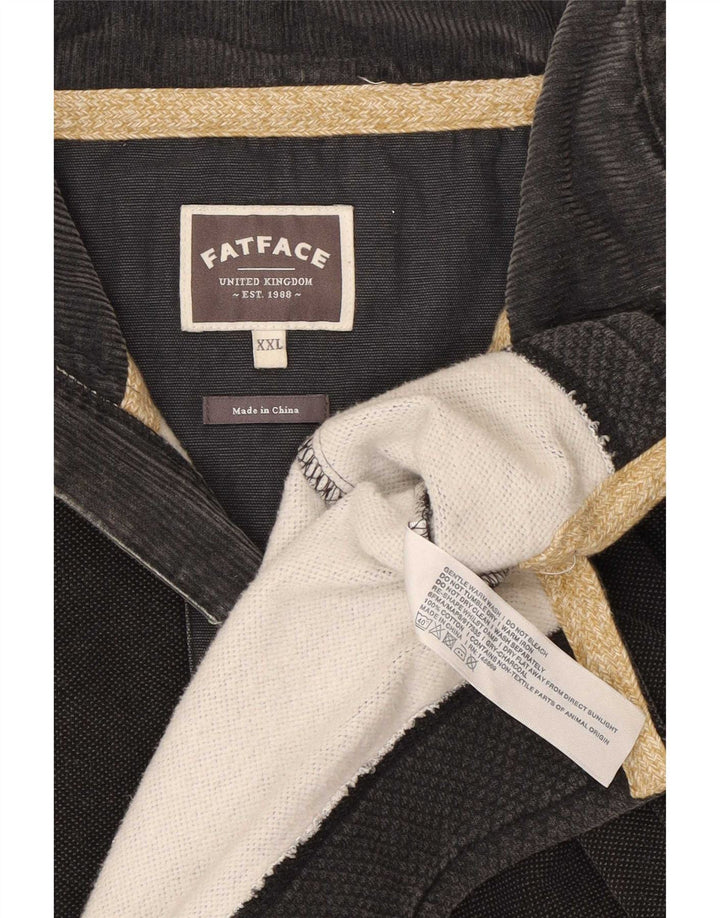 Felpa da uomo con collo con zip Fat Face Maglione 2XL Cotone grigio