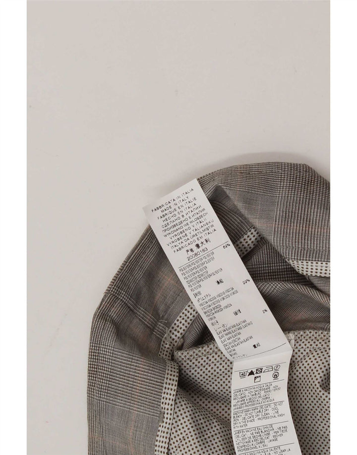 Sisley Womens Slim Suit Trousers IT 42 Medium W30 L33 Grey Check Polyester