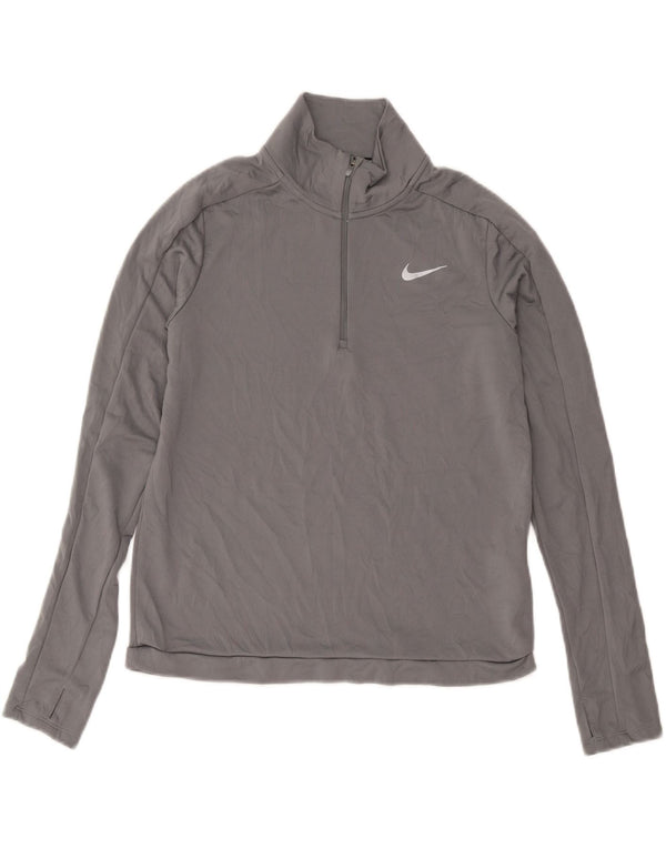 Γυναικεία φόρμα πουλόβερ με φερμουάρ Nike Dri Fit Top UK 12 Medium Grey