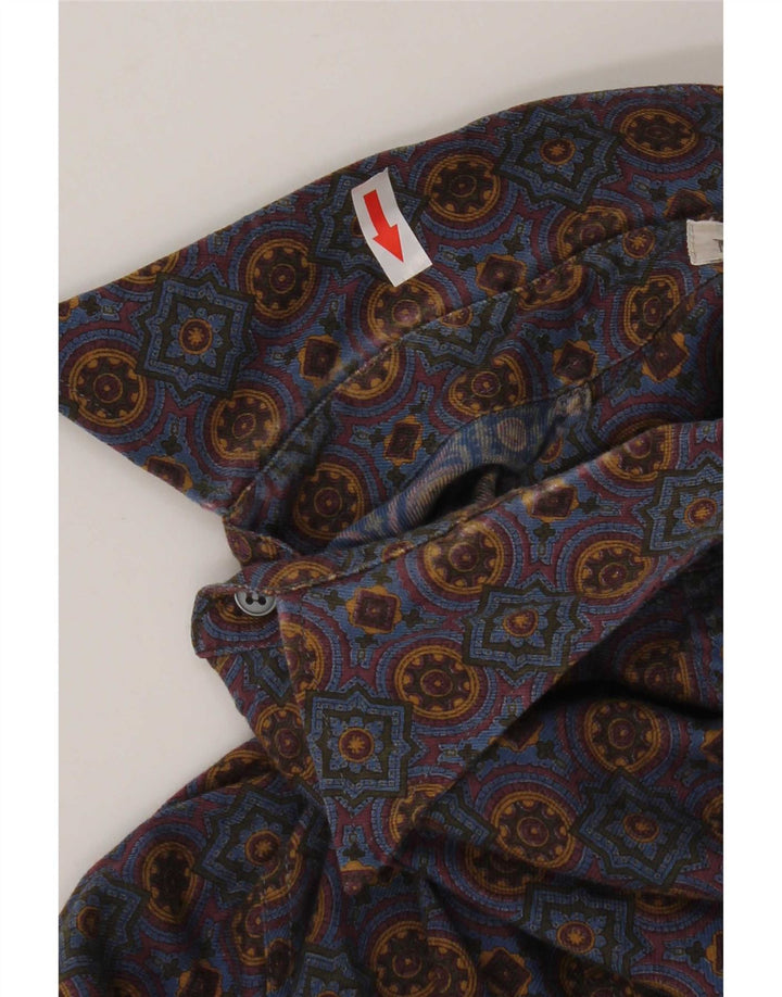 NANI BON Mens Shirt Size 40 Medium Blue Ikat