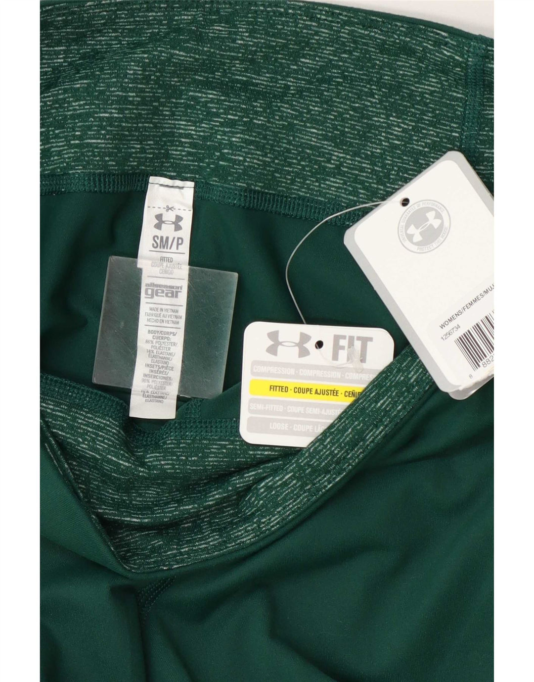 Under Armour Dame Capri Leggings UK 10 Small Green Polyester