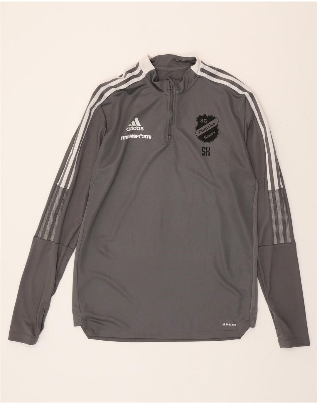 ADIDAS Mens Aeroready Graphic Pullover Tracksuit Top Large Grey
