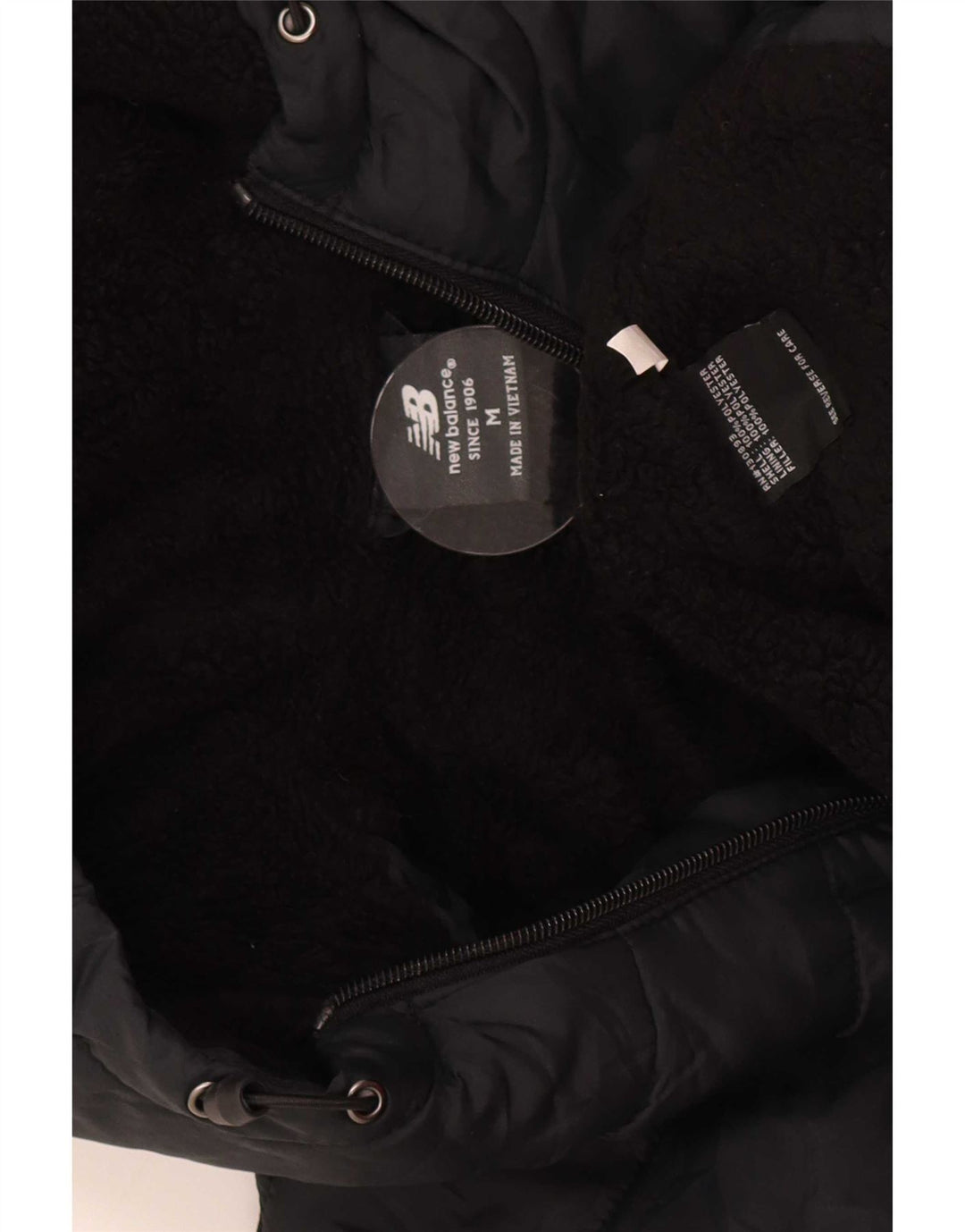 New Balance Mens Hooded Padded Coat UK 12 Medium Black Polyester