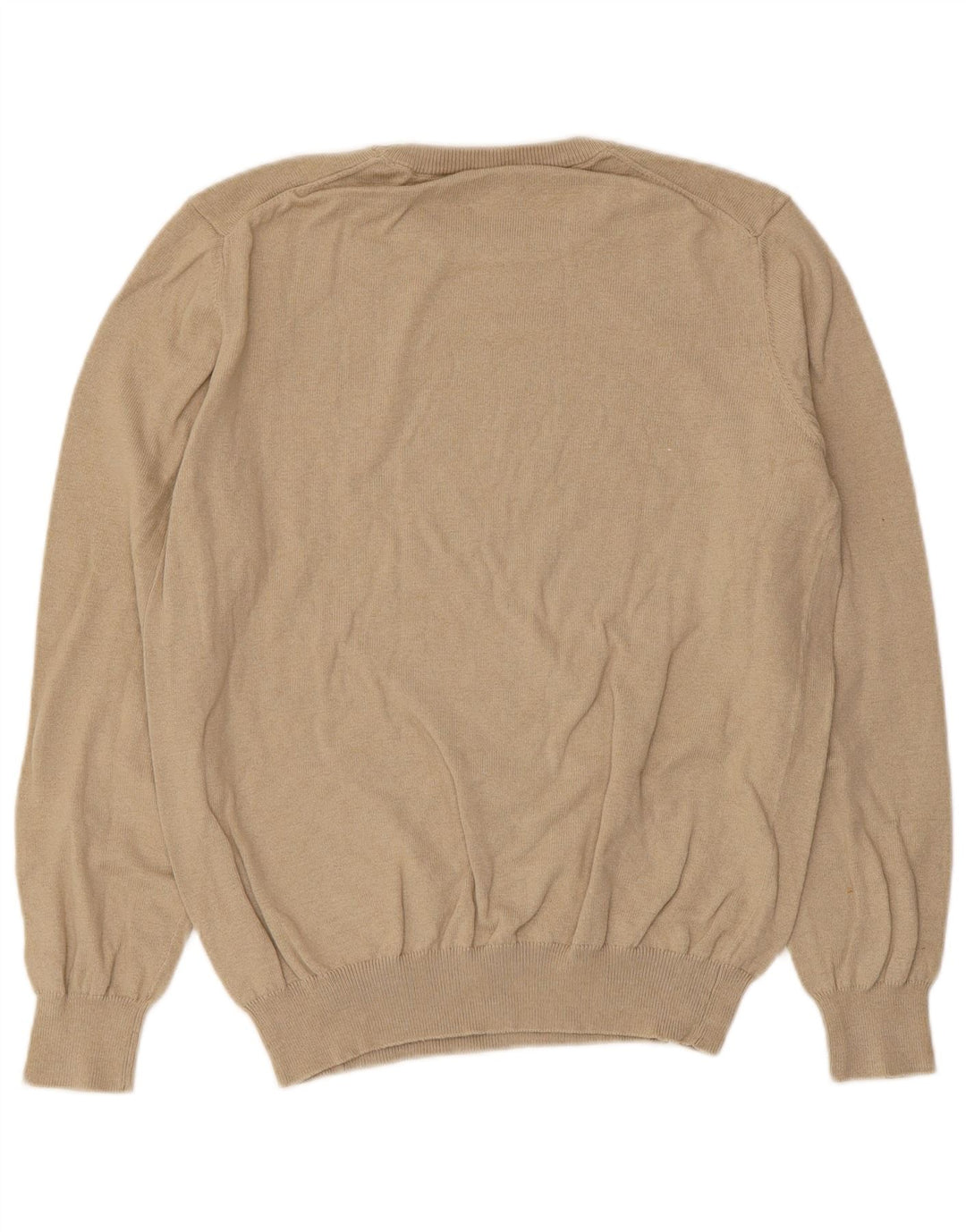 Refrigiwear Mens Crew Neck Jumper Sweater Medium Beige Cotton