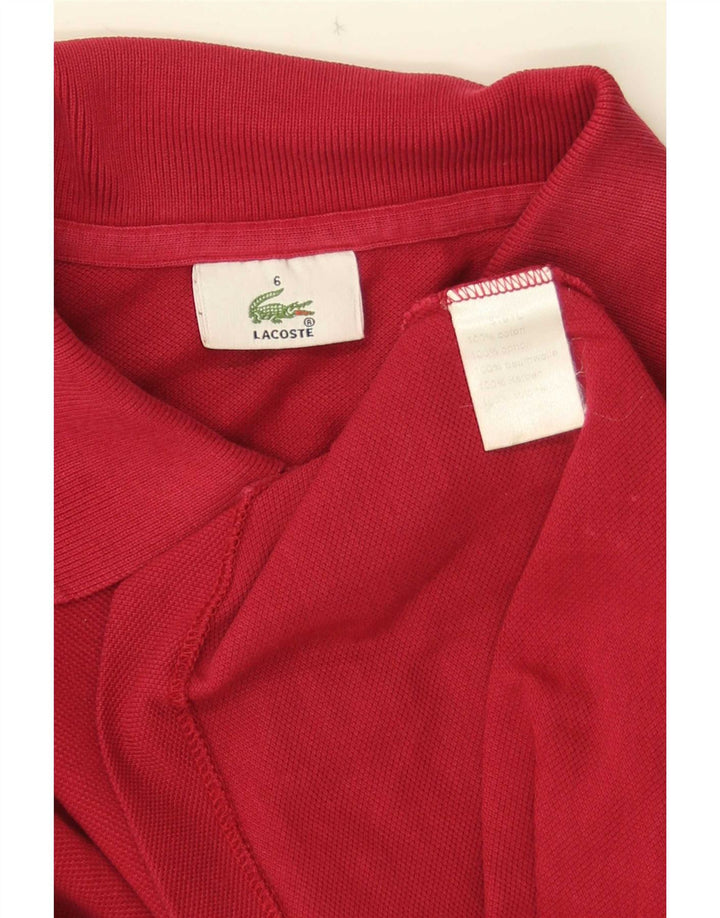 Lacoste Mens Polo Shirt Size 6 XL Red Cotton