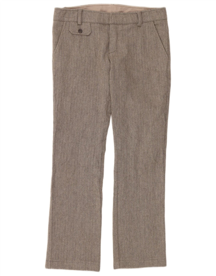 Dondup Womens Bootcut Casual Trousers IT 44 Medium W34 L32 Grey Herringbone