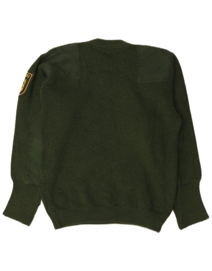 Vintage Mens Graphic Crew Neck Jumper Sweater IT 50 Medium Green