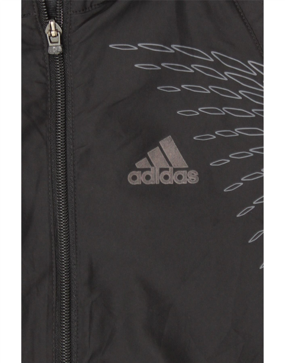 Adidas Womens Clima Proof Tracksuit Top Jacket UK 14 Large Black Geometric