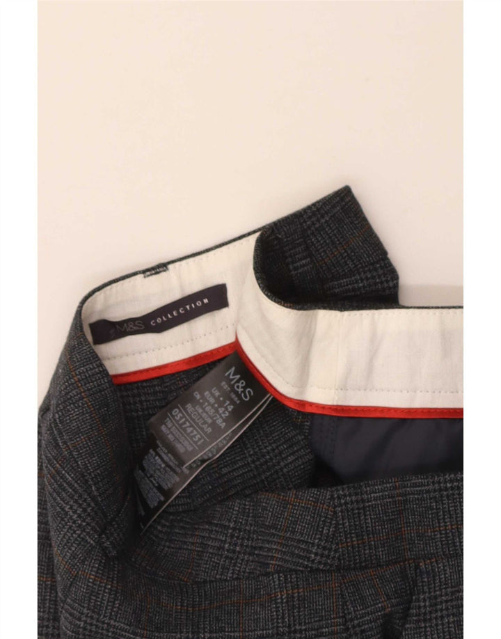 Pantaloni chino da donna Marks & Spencer UK 14 medi W32 L27 scozzese grigio