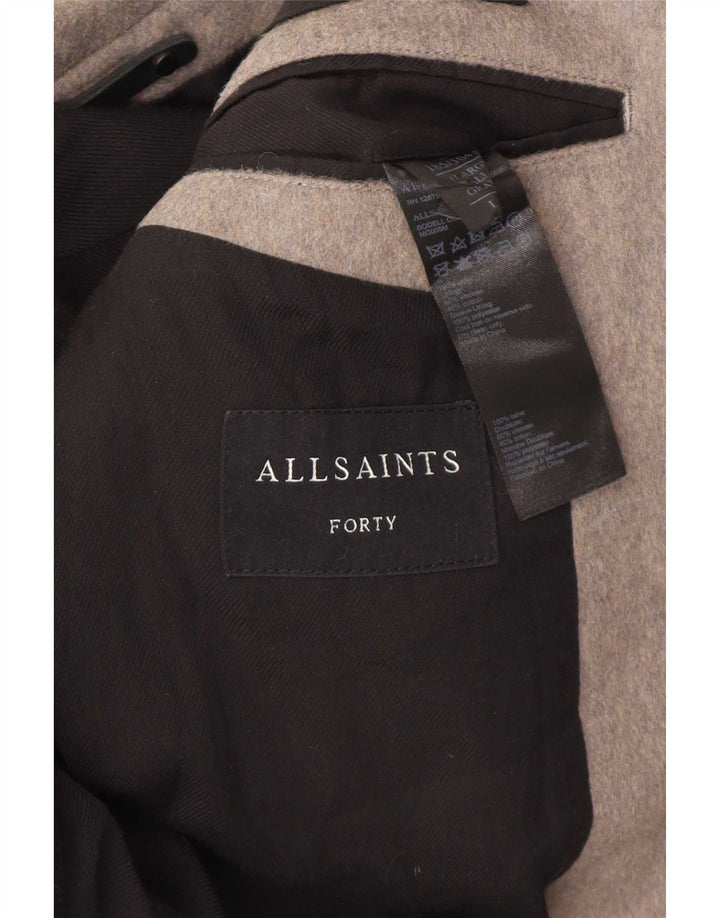 Cappotto da uomo All Saints UK 40 Large in lana grigia