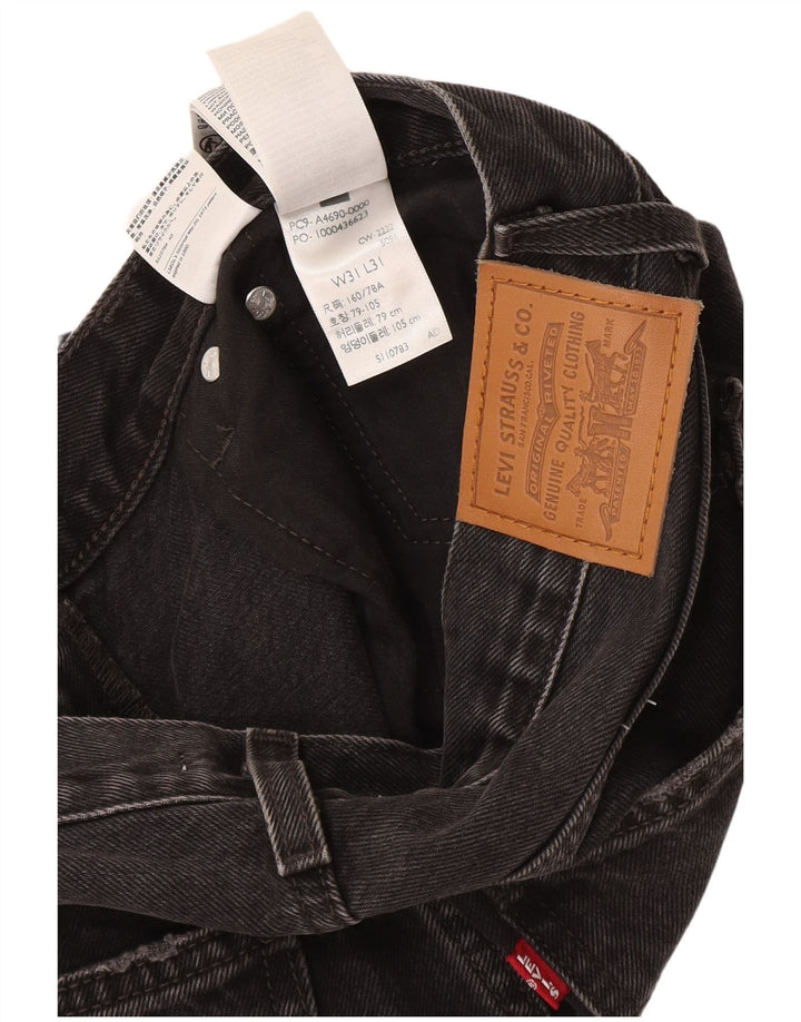 Levi's Damen Middy Straight Jeans W31 L31 Graue Baumwolle