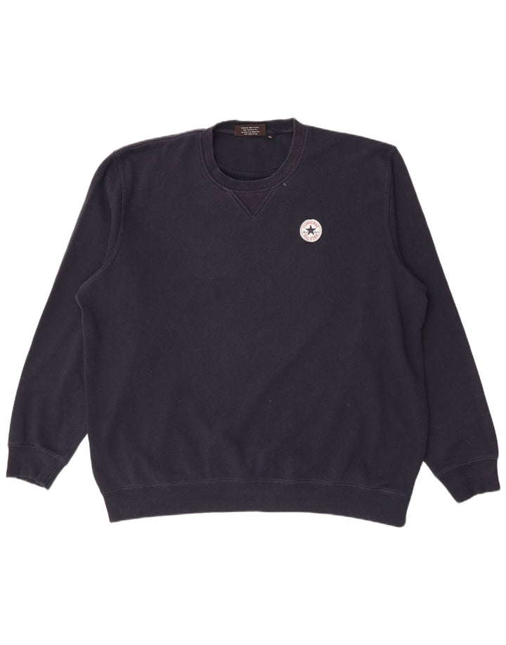 Converse Mens Chuck Taylor Sweatshirt Jumper XL Navy Blue Cotton