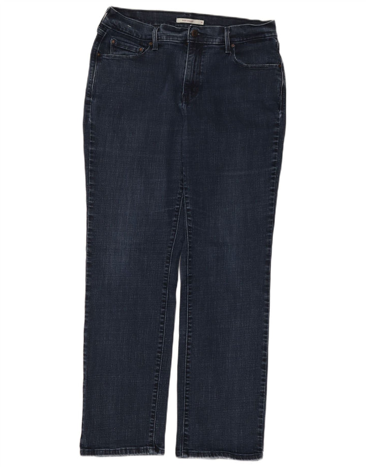 Levi's Dame 505 Straight Jeans W31 L32 Marineblå Bomuld