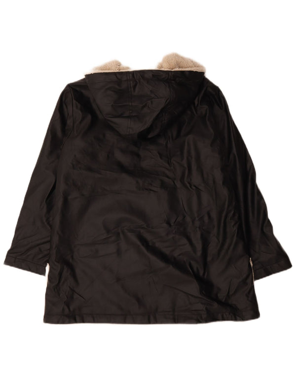 Zara Girls Hooded Sherpa Jacket 11-12 Years Μαύρο Πολυαιθυλένιο