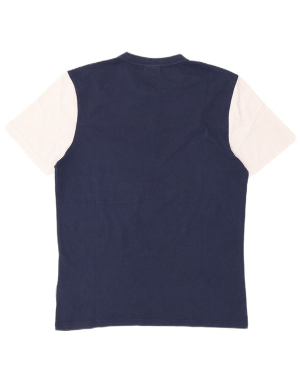 T-shirt da uomo Napapijri Top Large in cotone color block blu navy