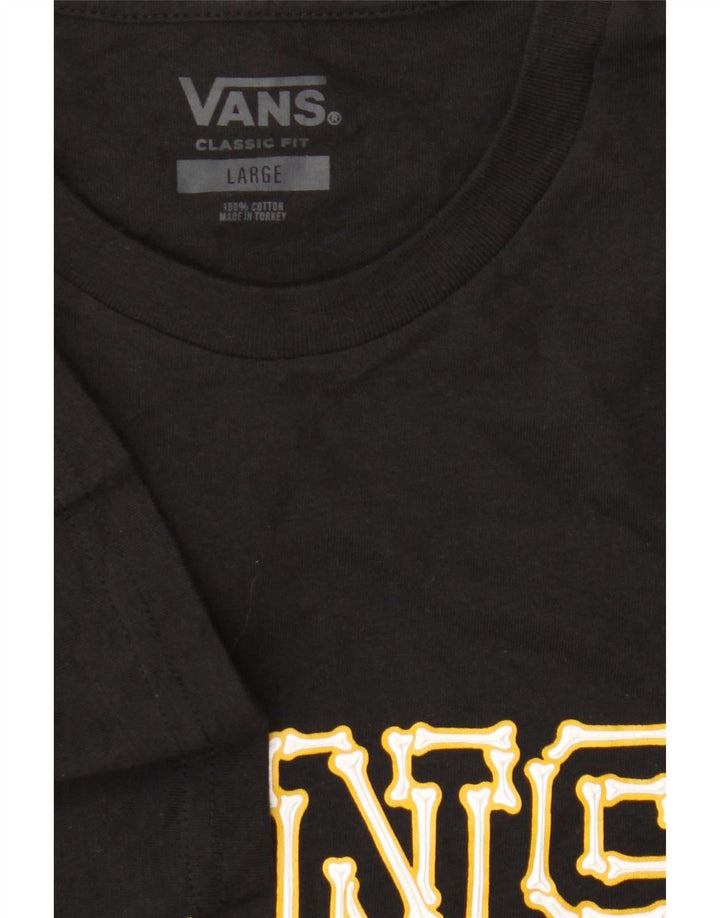 T-shirt grafica da uomo Vans Top grande in cotone nero