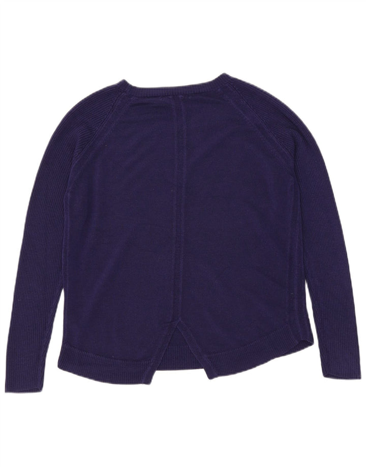 Marks & Spencer Womens Boat Neck Jumper Sweater UK 12 Medium Navy Blue