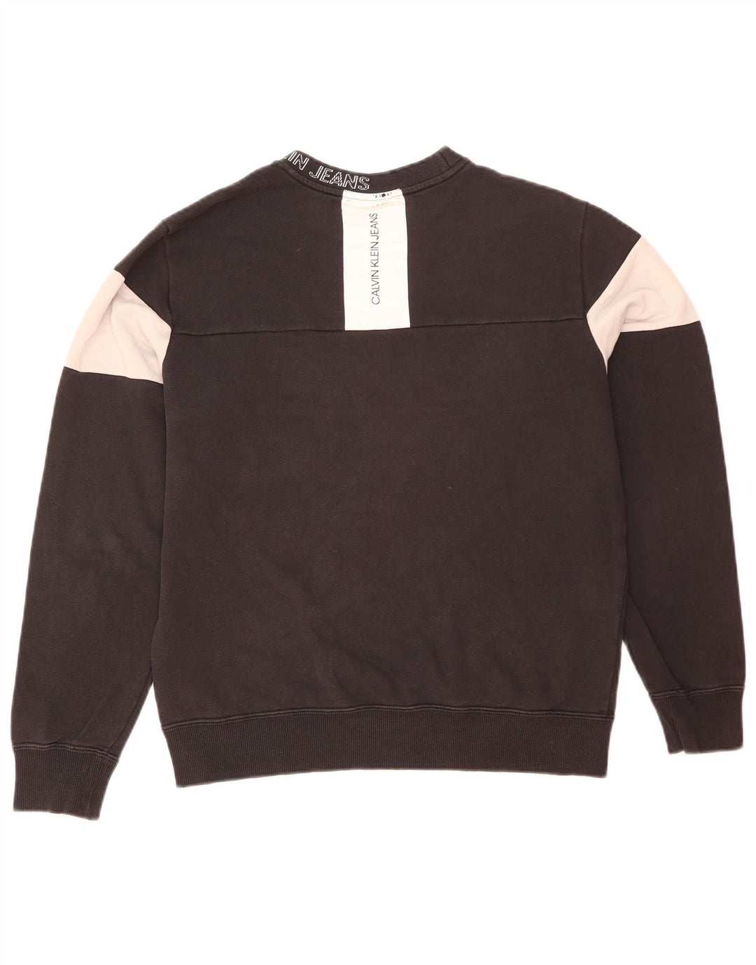Calvin Klein Jeans Herre Grafisk Sweatshirt Jumper Medium Sort Colourblock