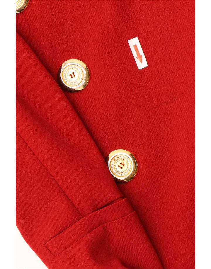 Gai Mattiolo Chaqueta Blazer de 1 Botón para Mujer IT 48 XL Lana Roja