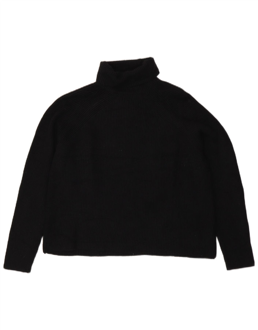 Marks & Spencer Dame Roll Neck Jumper Sweater UK 16 Large Black Viscose