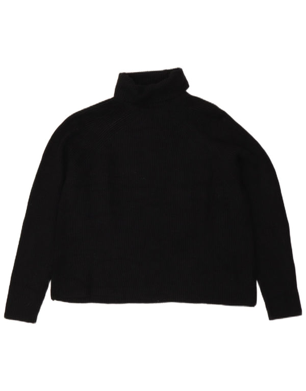 Marks & Spencer Dame Roll Neck Jumper Sweater UK 16 Large Black Viscose
