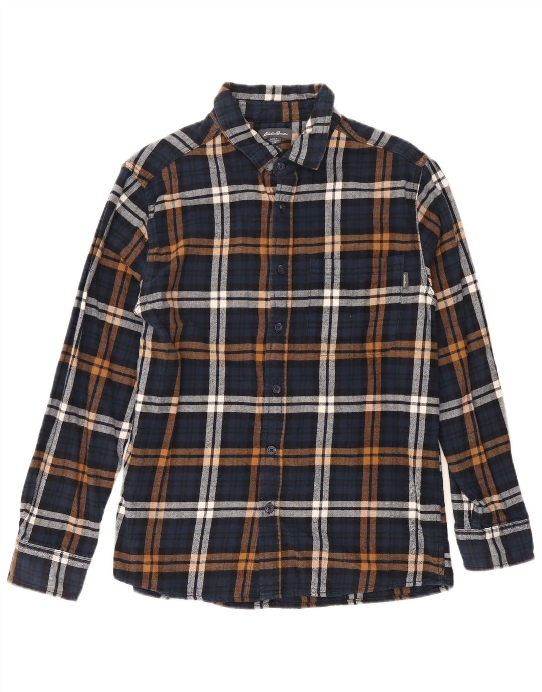 Eddie Bauer Chemise en flanelle pour homme en coton à carreaux bleu marine moyen