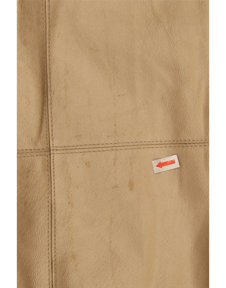 Cappotto in pelle vintage da donna EU 50 3XL Beige classico