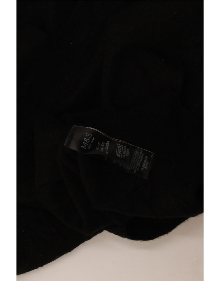 Marks & Spencer Womens Autograph Crew Neck Jumper Sweater UK 8 Small Black