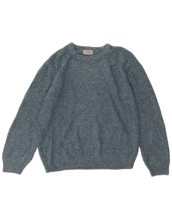 Ανδρικό πουλόβερ Marks & Spencer Boat Neck Jumper XL Blue Acrylic