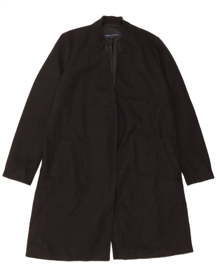French Connection Damen Übergroßer Mantel UK 12 Mittelschwarze Wolle