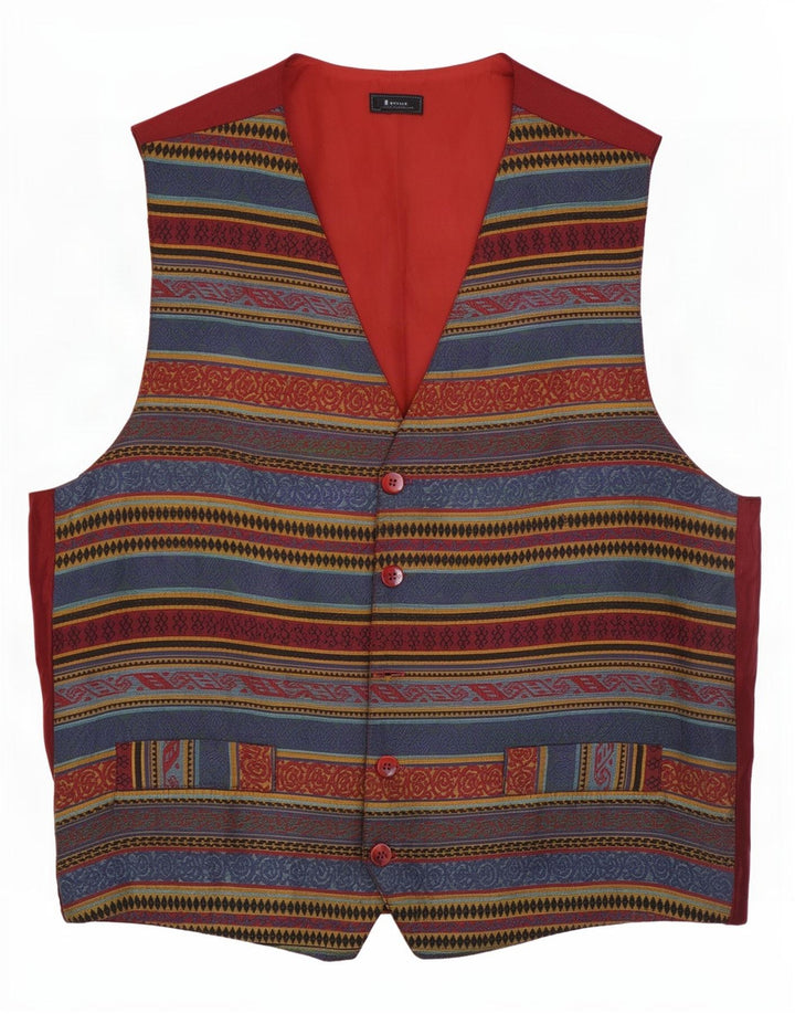Vintage hombres chaleco medio multicolor Fair Isle