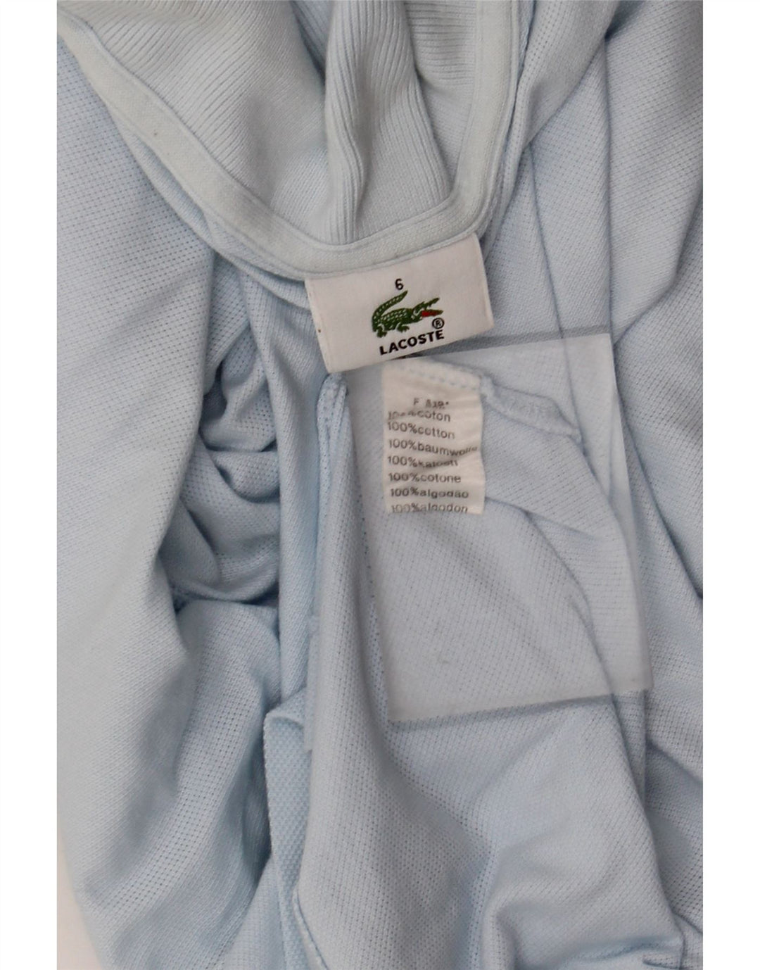 Lacoste Mens Polo Shirt Size 6 XL Blue Cotton