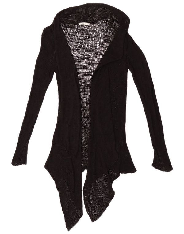 Zara Womens See Through Open Cardigan Sweater UK 12 Medium Black Viscose