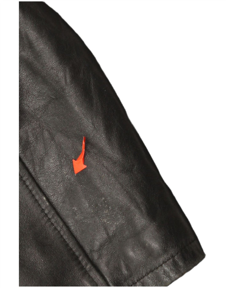 Vintage Damen Ledermantel IT 46 Large Schwarz