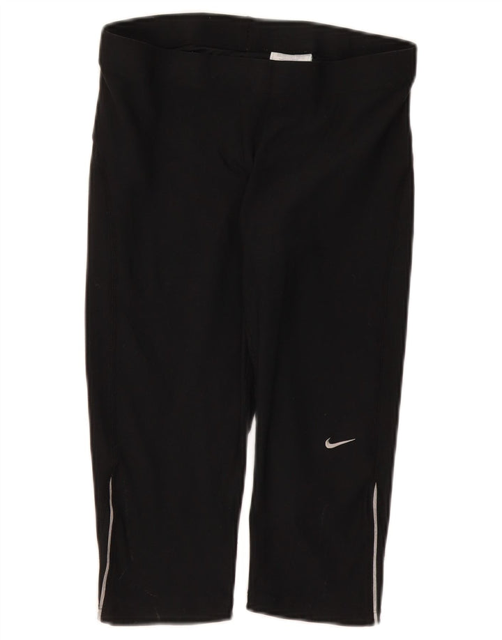 Nike Dame Capri Leggings UK 10/12 Medium Black Polyester