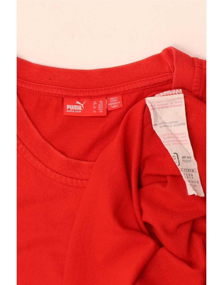 Puma Mens Graphic T-Shirt Top 2XL Red Cotton