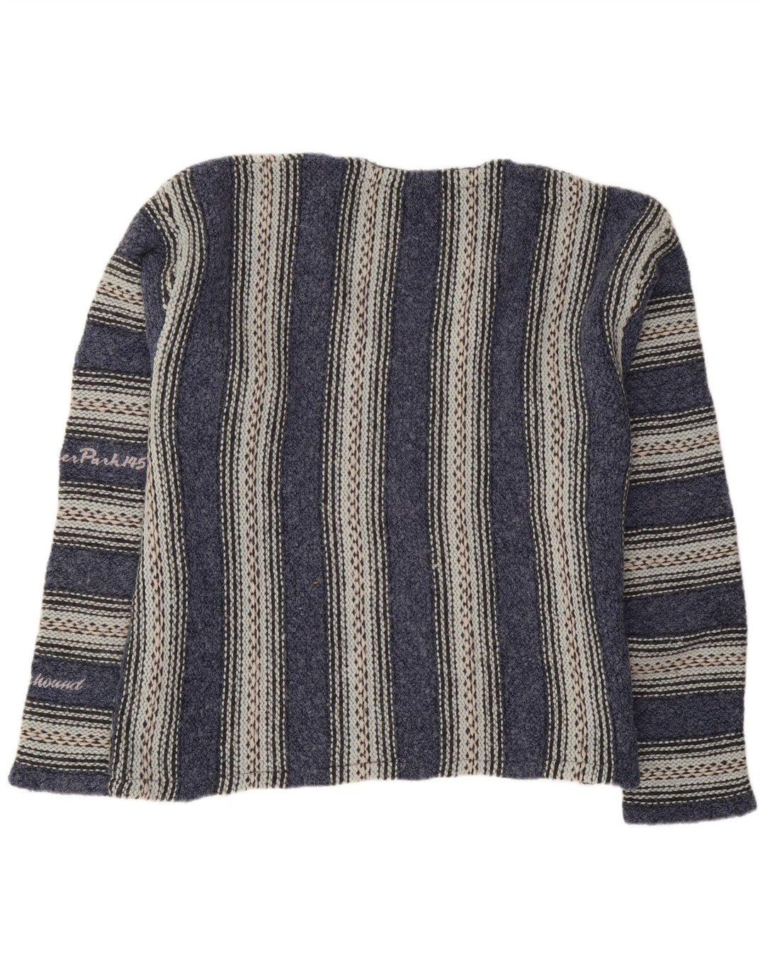 Maglione da uomo con scollo a V Foxhound, grande a righe blu navy
