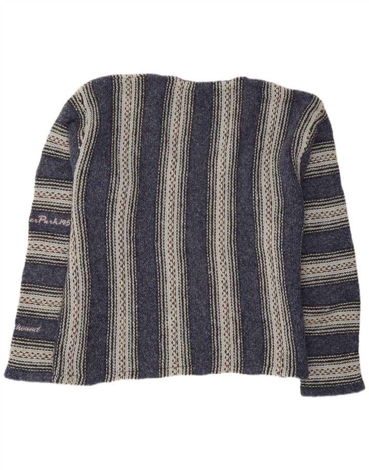 Maglione da uomo con scollo a V Foxhound, grande a righe blu navy
