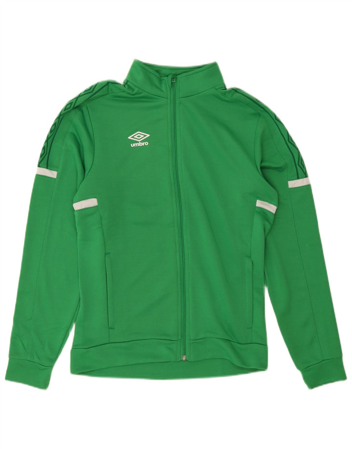 Umbro Boys Graphic Tracksuit Top Jacket 13-14 Years XL Green Polyester