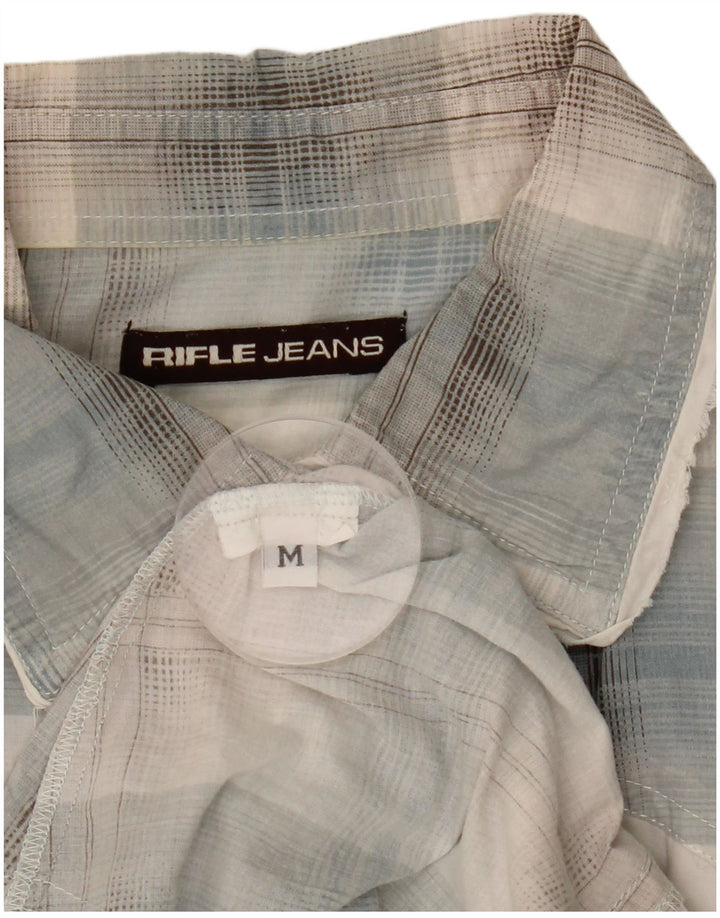 Rifle Womens Short Sleeve Shirt UK 12 Medium Blue Check