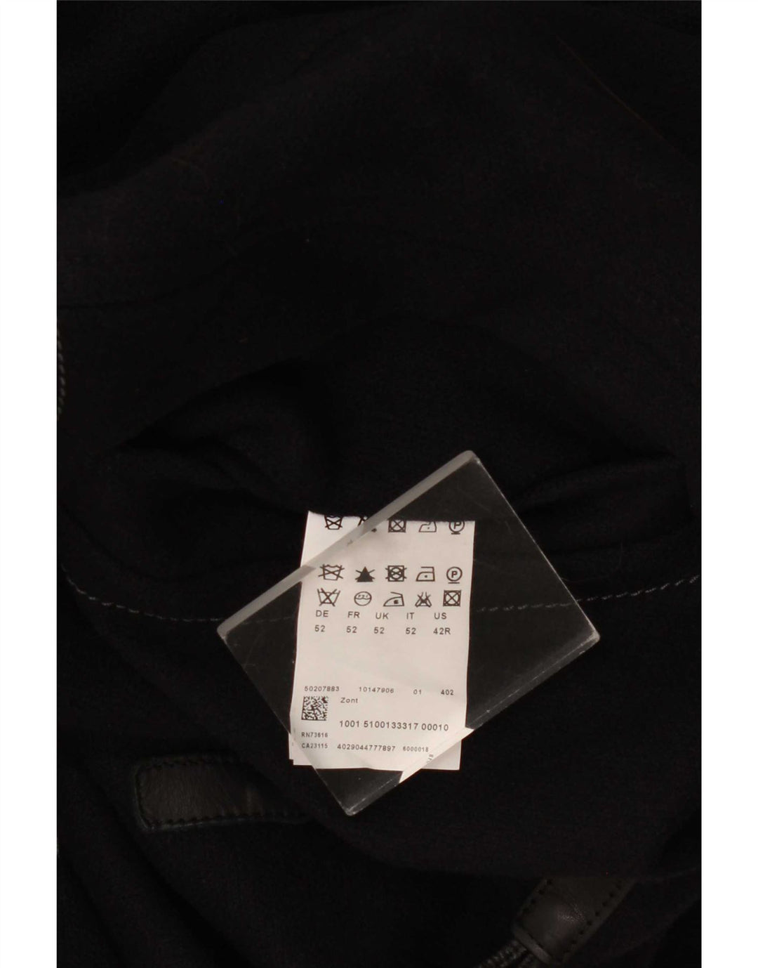 Hugo Boss Mens Duffle Coat EU 52 XL Black Virgin Wool