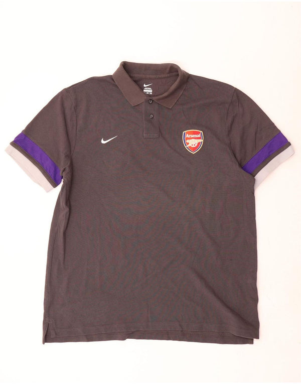 Nike Mens Arsenal Polo Shirt 2XL Grey Colourblock Cotton