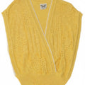 MACHO Womens Vest Tank Top EU 38 Medium Yellow Cotton