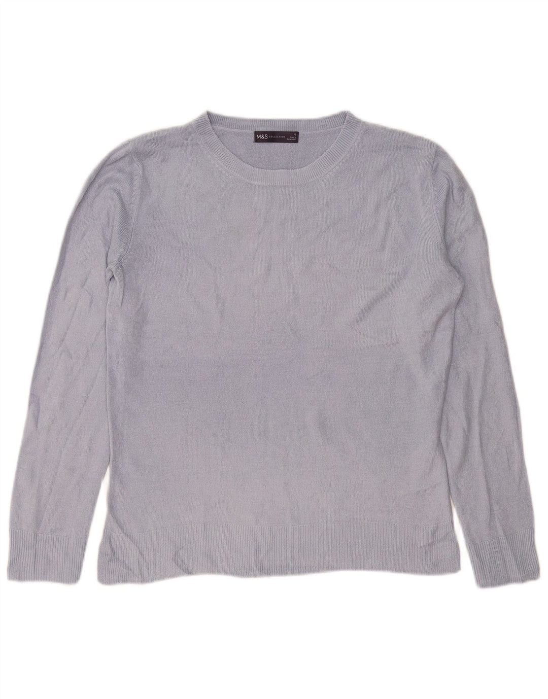 Marks & Spencer Damen-Pullover, übergroß, Rundhalsausschnitt, Gr. 10, Größe S, Blau