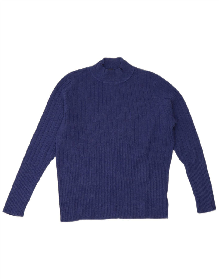 Marks & Spencer Dame Turtle Neck Jumper Sweater UK 14 Medium Blue