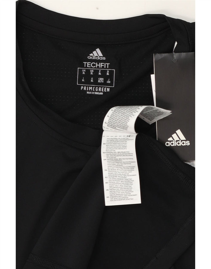 Adidas Mens T-Shirt Top Large Black Polyester