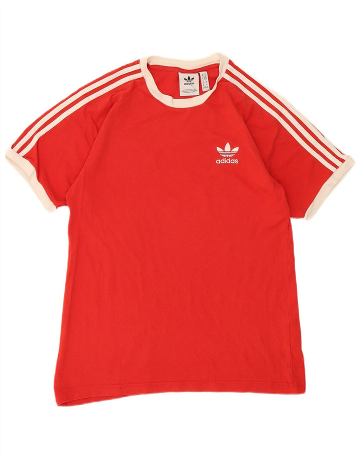 Adidas Herre T-Shirt Top Medium Rød Bomuld