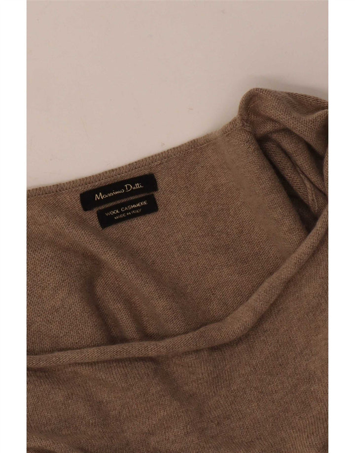 Massimo Dutti Womens Jumper Dress UK 14 Medium Beige Wool